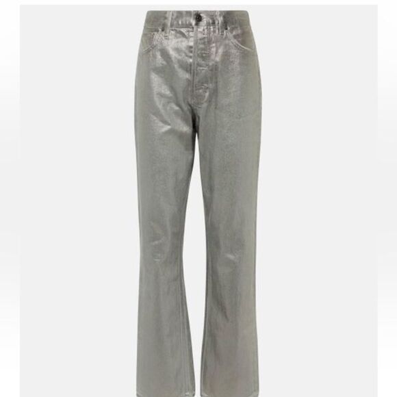 Veronica Beard Daniela Straight-Leg Metallic Jeans size 30 NWT $348 - Picture 9 of 11